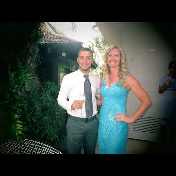 David’s bridal blue dress size 4 - Picture 2 of 16